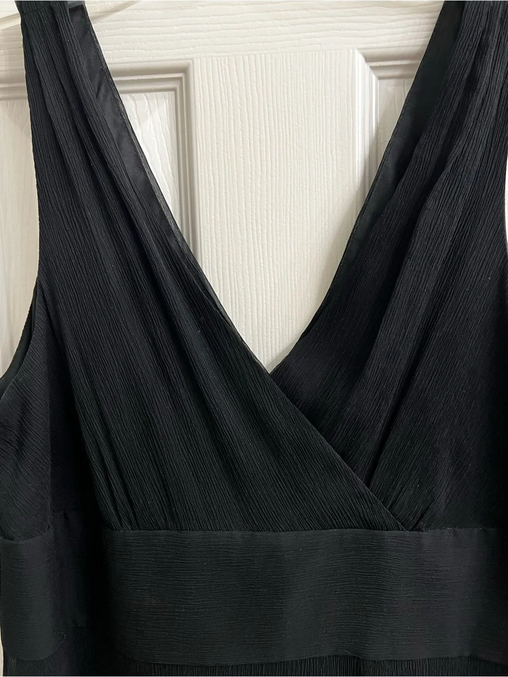 J. Crew Black Silk Sleeveless V-Neck Midi Dress